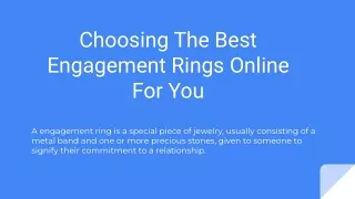 Choosing The Best Engagement Rings Online