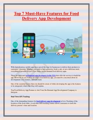 top 7 must have features for food delivery