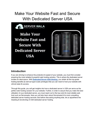 make your website fast and secure with dedicated