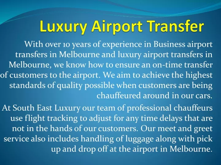 luxury airport transfer