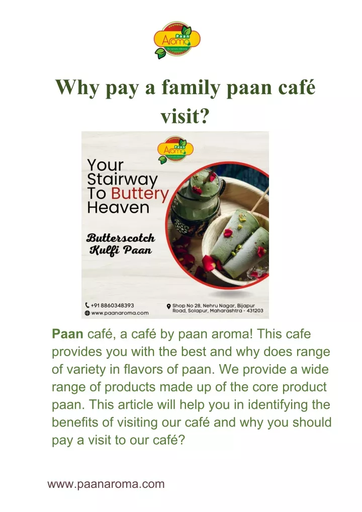 why pay a family paan caf visit