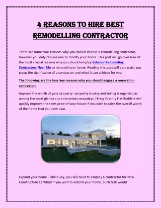 4 Reasons to Hire Best Remodelling Contractor