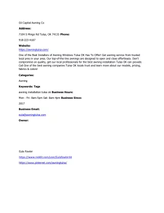 desOil Capital Awning Co