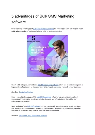 5 advantages of Bulk SMS Marketing software