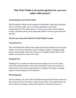 why web3 wallet is the perfect platform for your