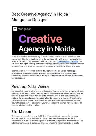 Best Creative Agency in Noida | Mongoosh