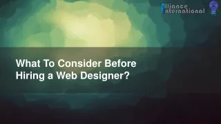 what to consider before hiring a web designer