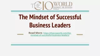 the mindset of successful business leaders