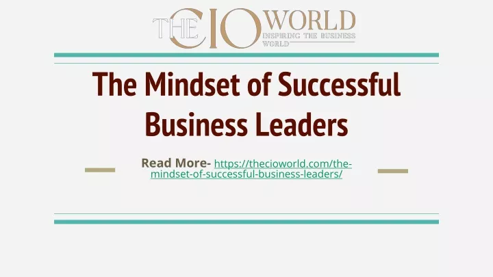 the mindset of successful business leaders