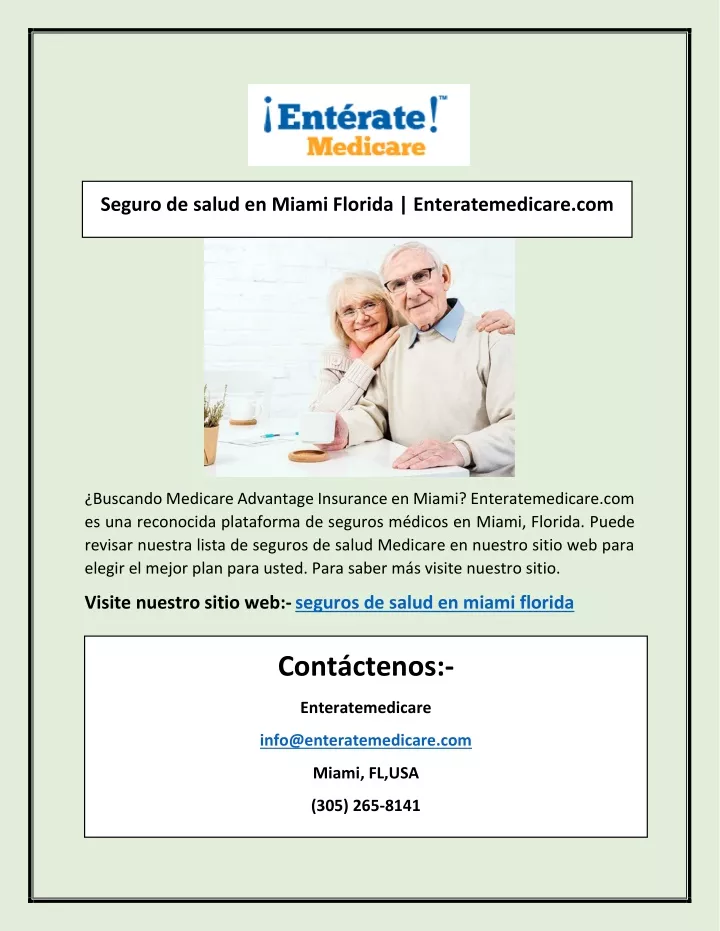 seguro de salud en miami florida enteratemedicare