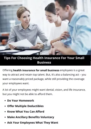 Tips For Choosing Health Insurance For Your Small Business