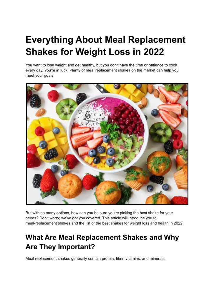 everything about meal replacement shakes