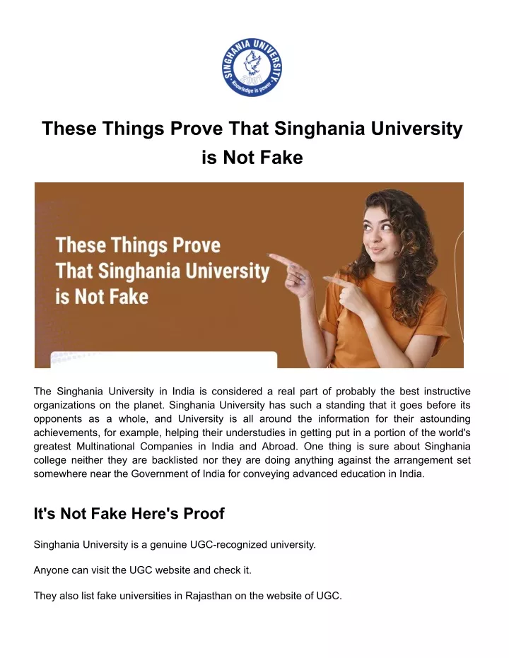 these things prove that singhania university
