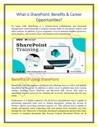 What is SharePoint Benefits & Career Opportunities