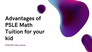Advantages of PSLE Math Tuition for your kid