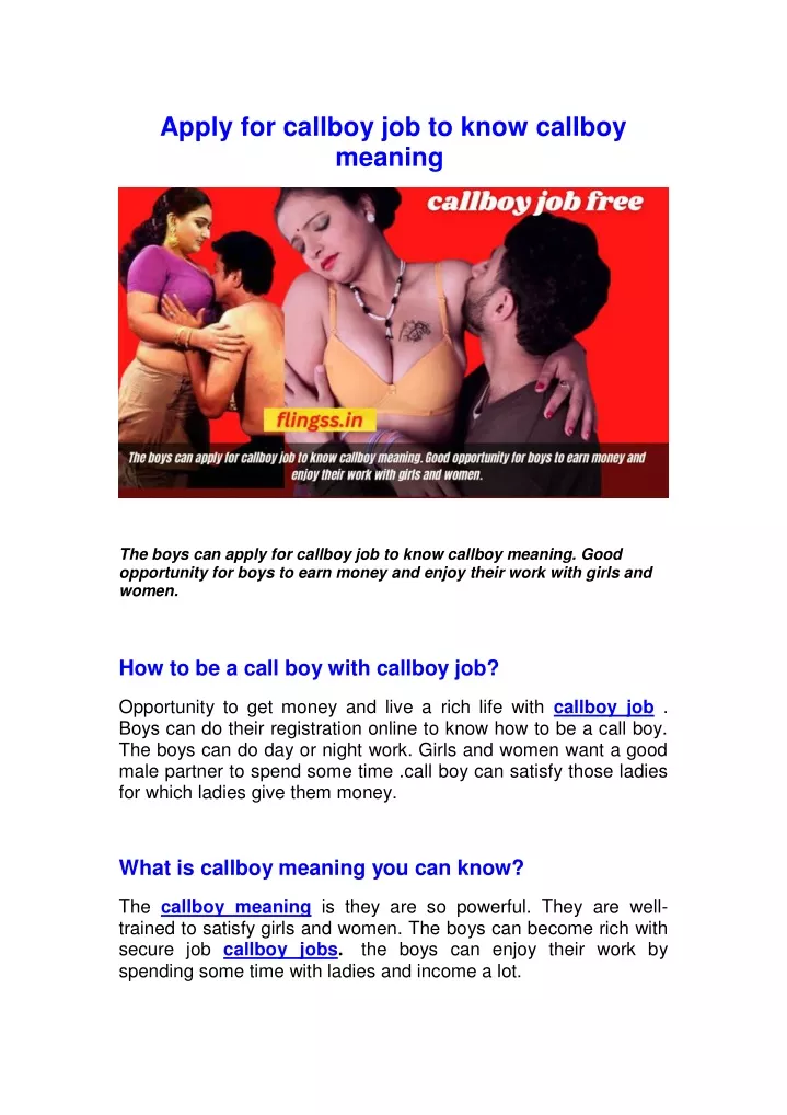 apply for callboy job to know callboy meaning