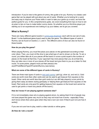 introduction if you re new to the game of rummy
