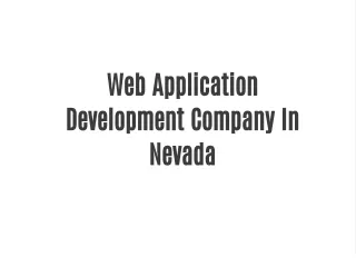 web application development company in nevada