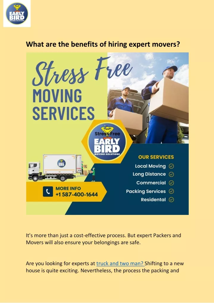 what are the benefits of hiring expert movers