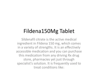 Fildena150Mg Tablet pdf