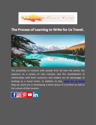 The Process of Learning to Write for Us Travel