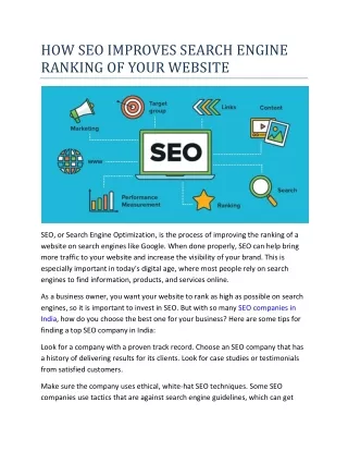 how seo improves search engine ranking of your