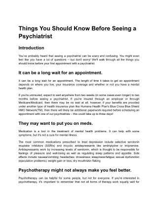 things you should know before seeing