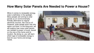 how many solar panels are needed to power a house