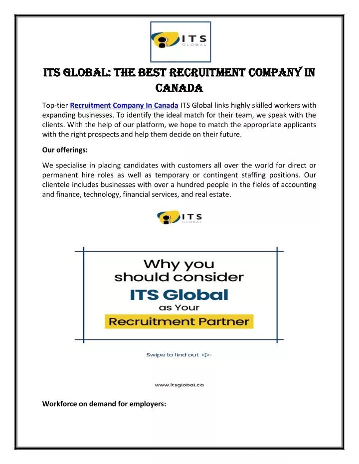 its global the best recruitment company