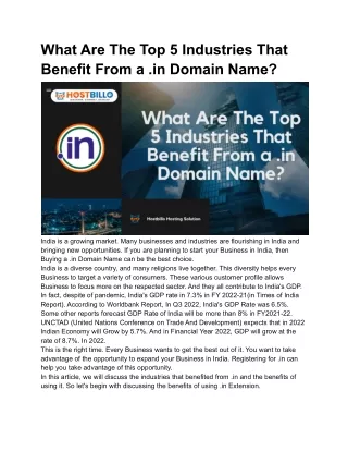 what are the top 5 industries that benefit from