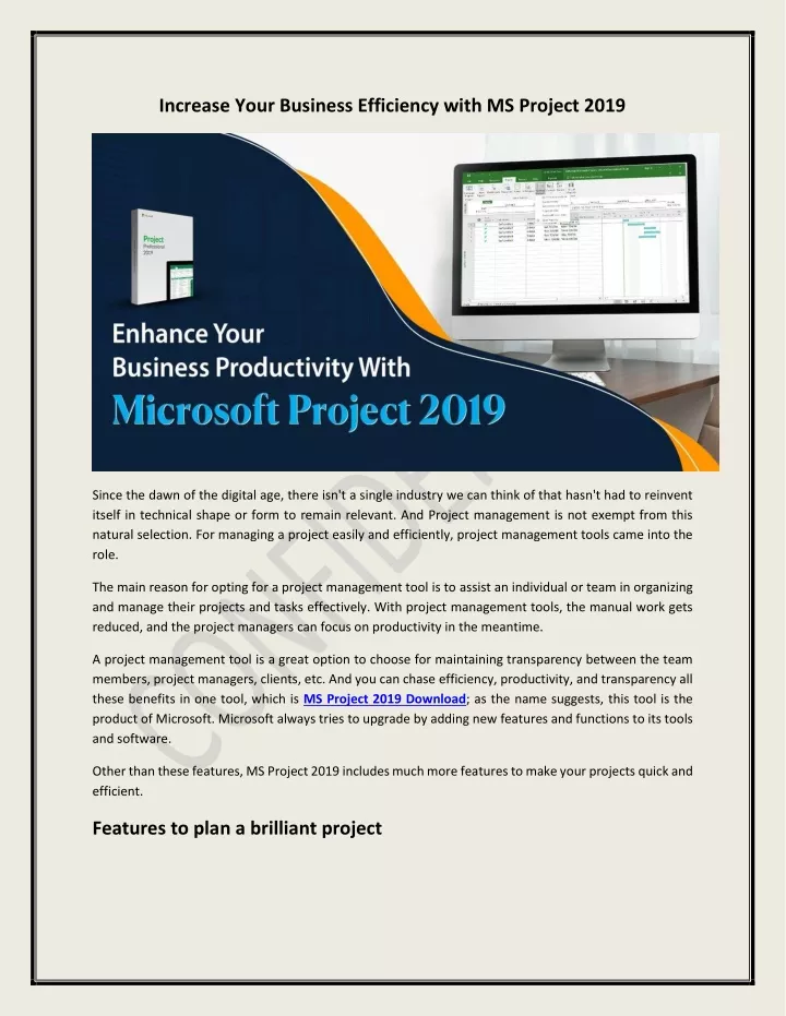 increase your business efficiency with ms project