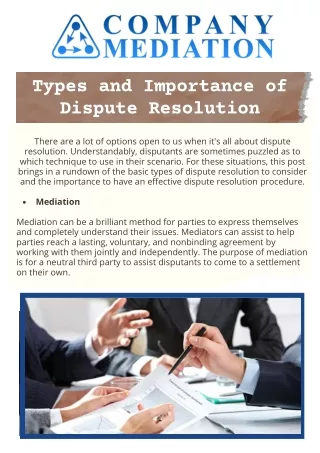 Mediation Services in The UK - Company Mediation