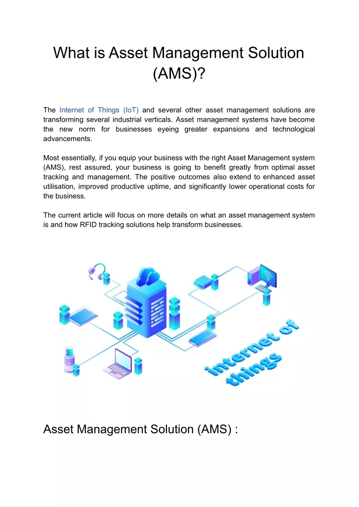 what is asset management solution ams