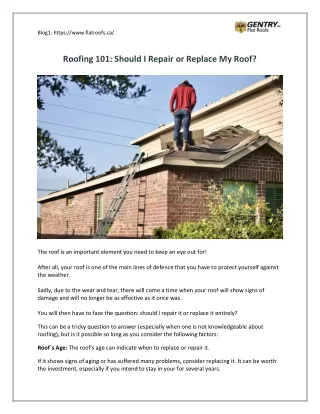 Should I Repair or Replace My Roof | Gentry Flat Roof