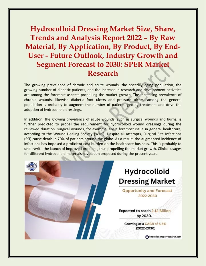 hydrocolloid dressing market size share trends