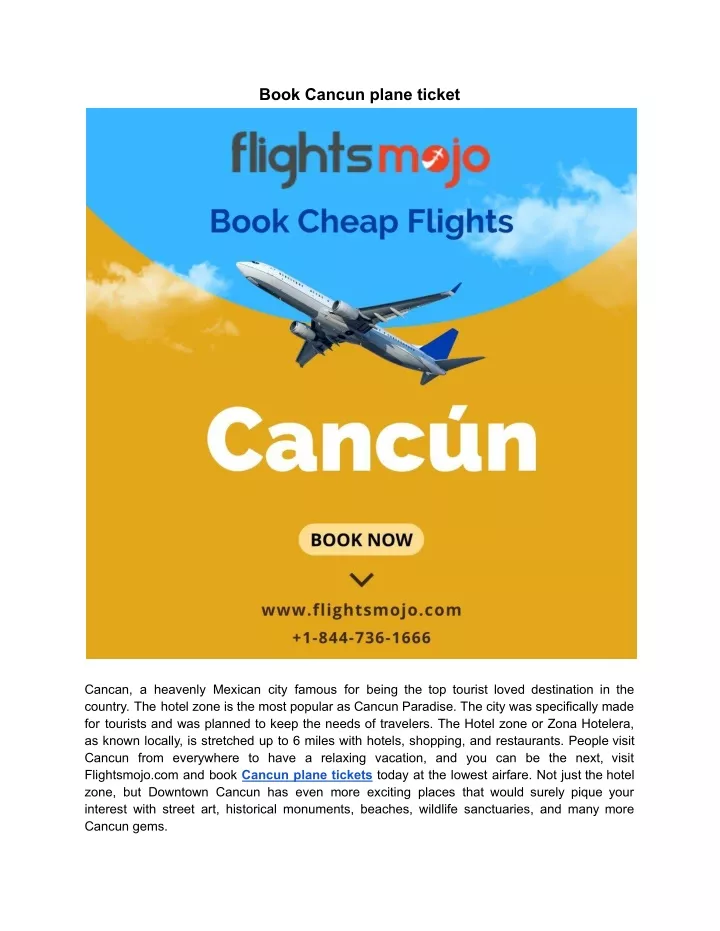 book cancun plane ticket