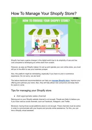 how to manage your shopify store