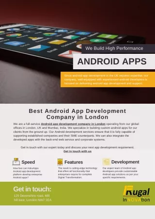 Best Android App Development Company in London
