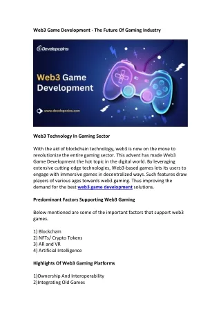 web3 game development the future of gaming