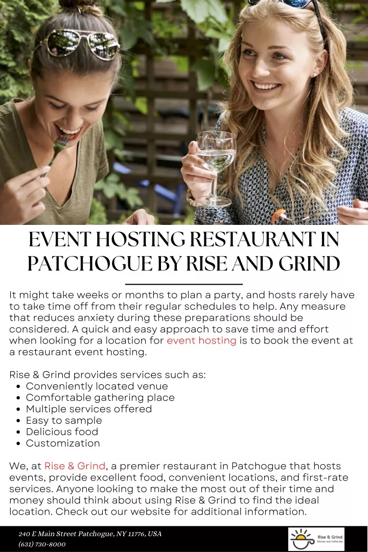 event hosting restaurant in patchogue by rise