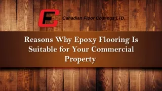 Reasons Why Epoxy Flooring Is Suitable for Your Commercial Property