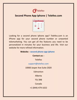 Second Phone App Iphone | Telefeo.com