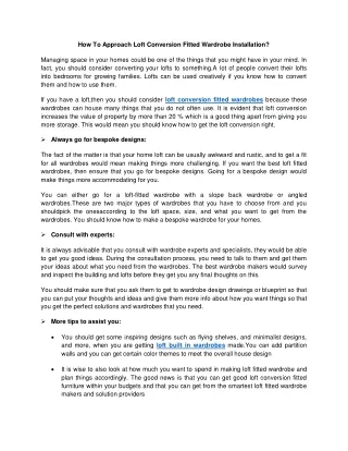 how to approach loft conversion fitted wardrobe