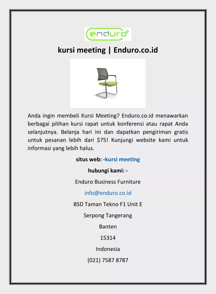 kursi meeting enduro co id