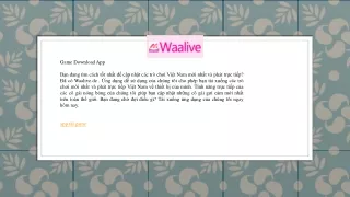 Game Download App    Waalive.de