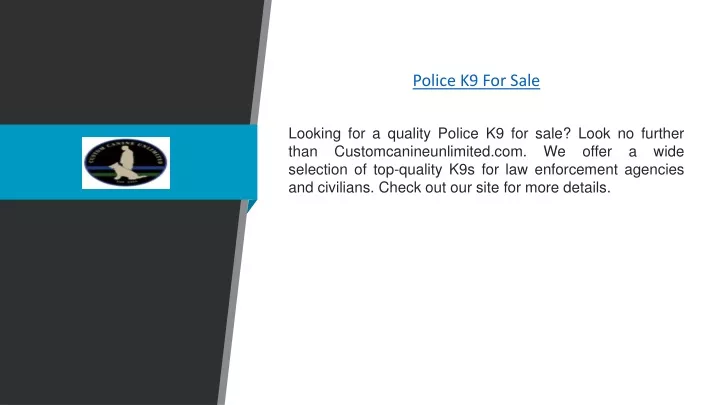 police k9 for sale
