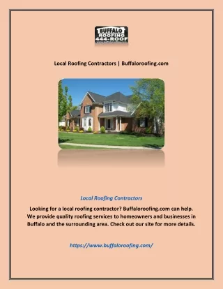 Local Roofing Contractors | Buffaloroofing.com
