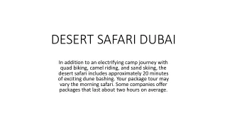 DESERT SAFARI DUBAI