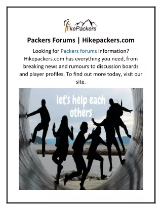 Packers Forums  Hikepackers.com