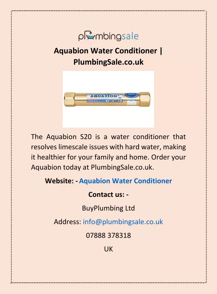 aquabion water conditioner plumbingsale co uk